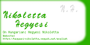 nikoletta hegyesi business card